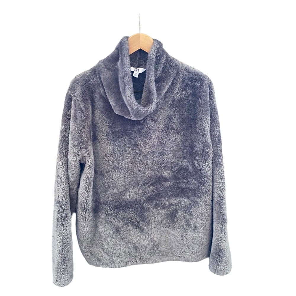 Women's XXL JoyLab Fleece Grey Pullover Top with Cowl Neck
